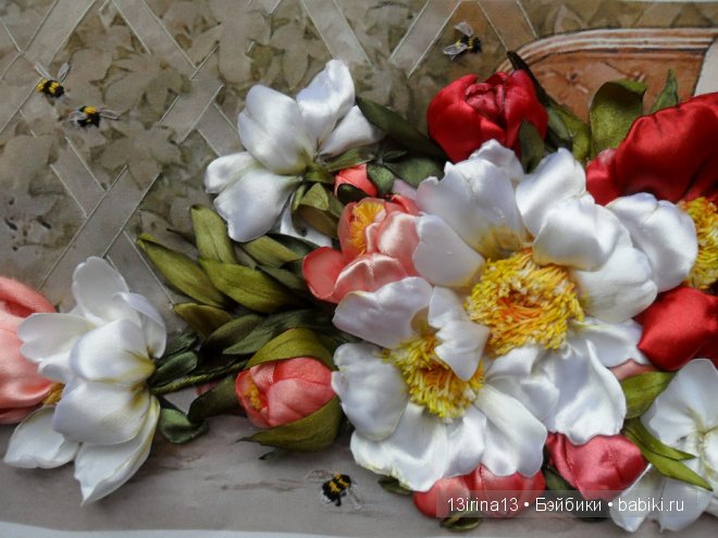 Вновь красивые работы! Вышивание картин шёлковыми лентами