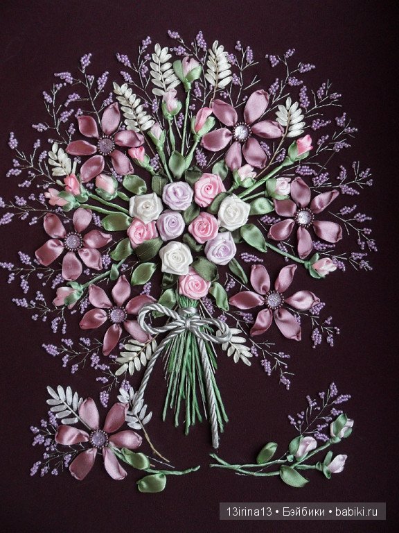 Вновь красивые работы! Вышивание картин шёлковыми лентами