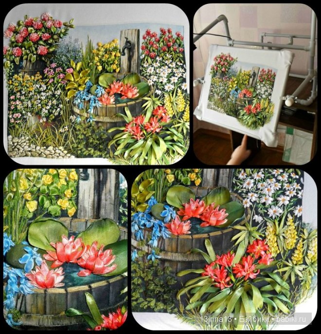 Вновь красивые работы! Вышивание картин шёлковыми лентами