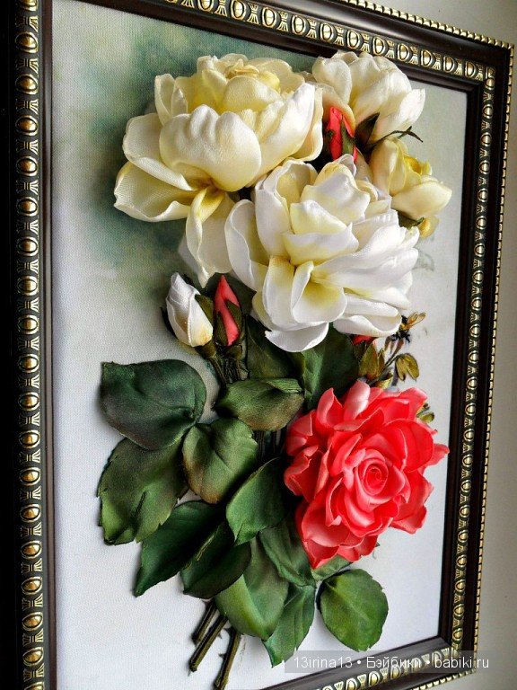 Вновь красивые работы! Вышивание картин шёлковыми лентами