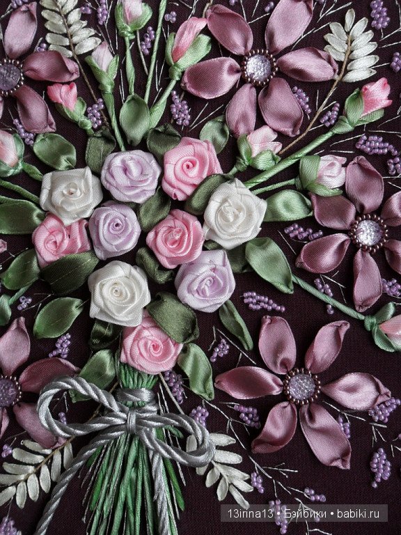 Вновь красивые работы! Вышивание картин шёлковыми лентами