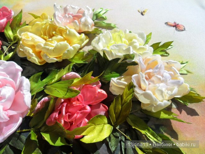 Вновь красивые работы! Вышивание картин шёлковыми лентами