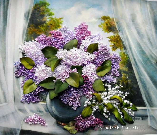 Вновь красивые работы! Вышивание картин шёлковыми лентами