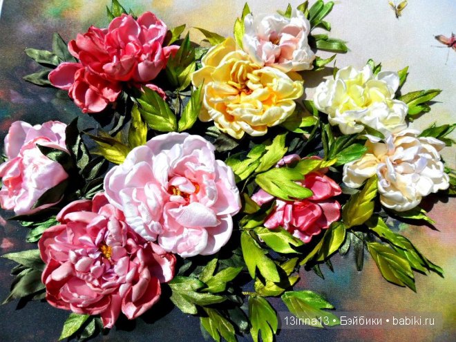 Вновь красивые работы! Вышивание картин шёлковыми лентами