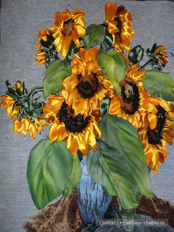 Вновь красивые работы! Вышивание картин шёлковыми лентами