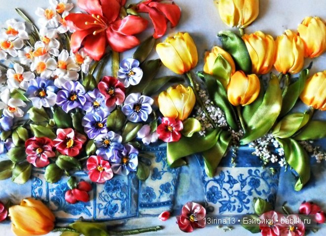 Вновь красивые работы! Вышивание картин шёлковыми лентами