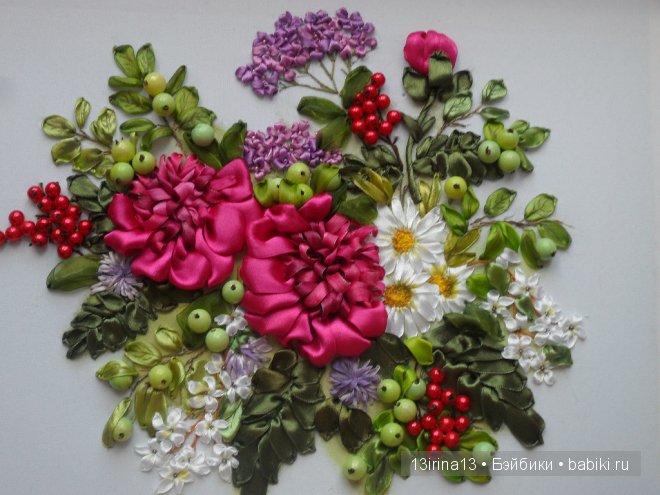 Вновь красивые работы! Вышивание картин шёлковыми лентами (фото 4)