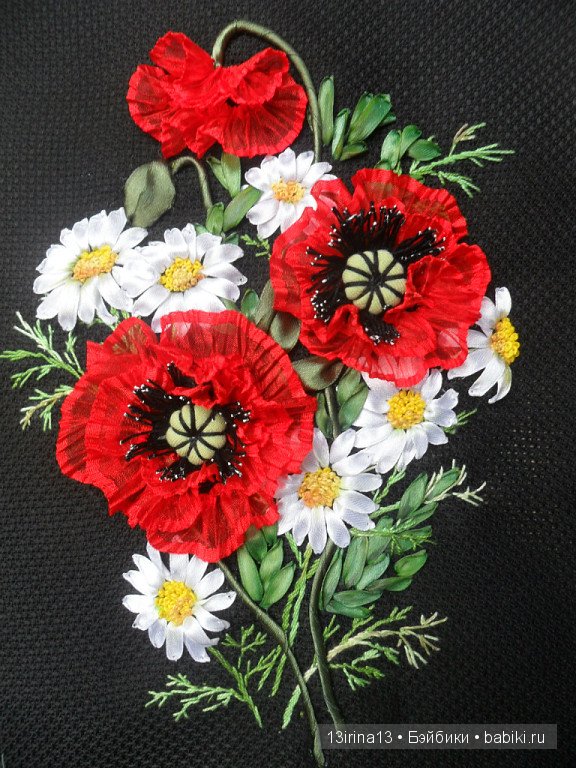 Вновь красивые работы! Вышивание картин шёлковыми лентами (фото 10)