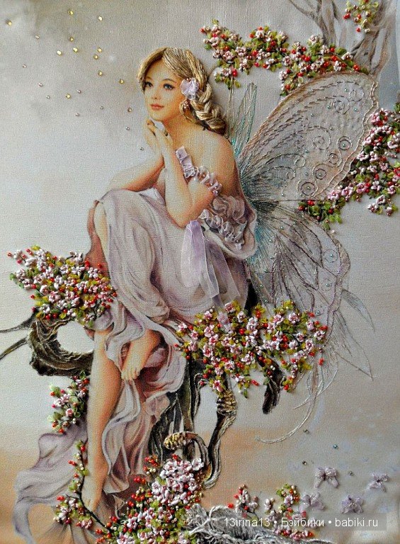 Вновь красивые работы! Вышивание картин шёлковыми лентами