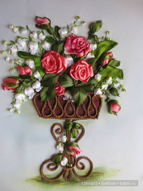 Вновь красивые работы! Вышивание картин шёлковыми лентами