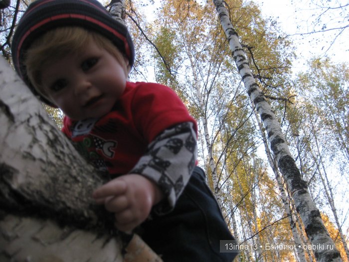 Прогулка в осеннем лесу чудесного, лучезарного малыша Адора