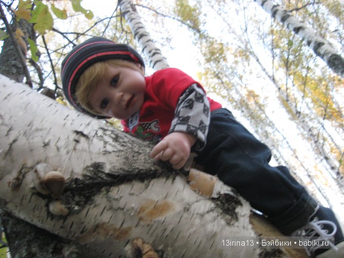 Прогулка в осеннем лесу чудесного, лучезарного малыша Адора