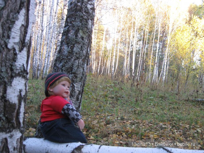 Прогулка в осеннем лесу чудесного, лучезарного малыша Адора