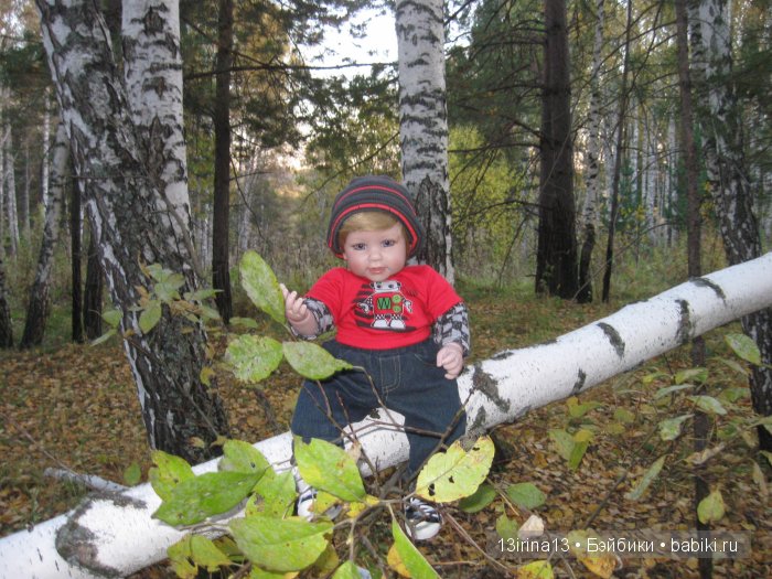 Прогулка в осеннем лесу чудесного, лучезарного малыша Адора