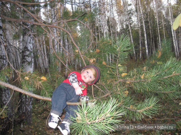 Прогулка в осеннем лесу чудесного, лучезарного малыша Адора