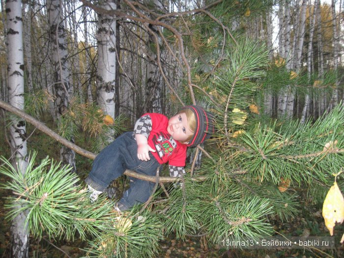 Прогулка в осеннем лесу чудесного, лучезарного малыша Адора