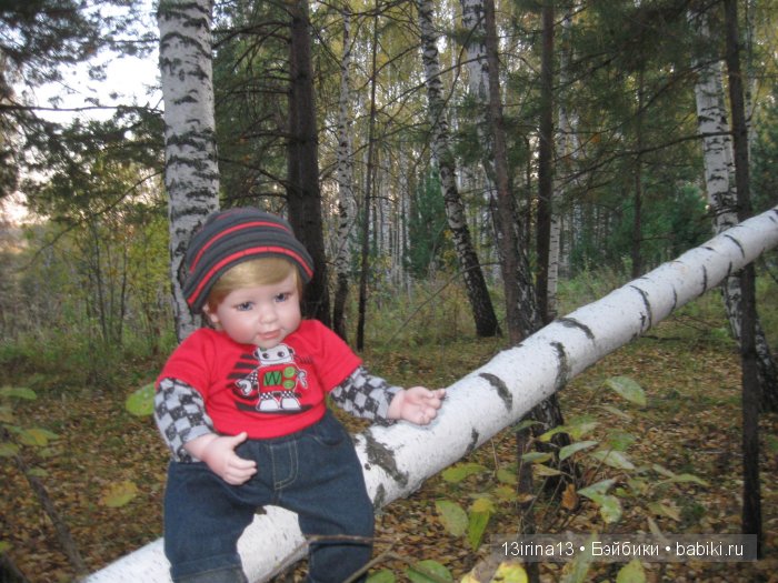 Прогулка в осеннем лесу чудесного, лучезарного малыша Адора