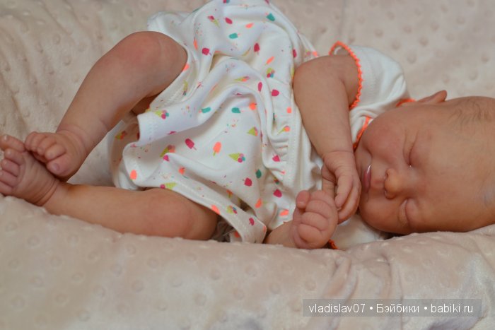 Спящая улыбашечка реборн Lillesol от Sabine Altenkirch