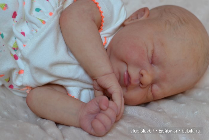 Спящая улыбашечка реборн Lillesol от Sabine Altenkirch