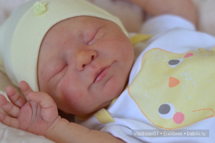 Спящая улыбашечка реборн Lillesol от Sabine Altenkirch