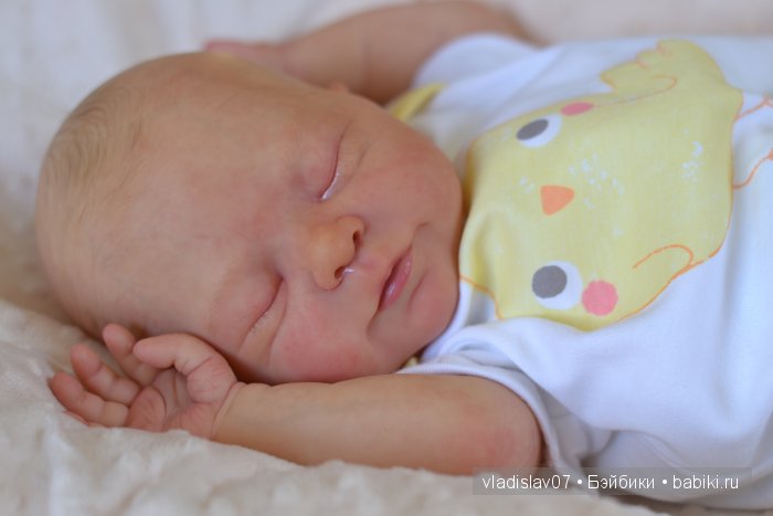 Спящая улыбашечка реборн Lillesol от Sabine Altenkirch (фото 10)