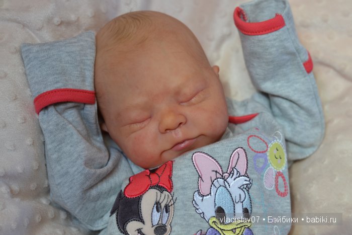 Спящая улыбашечка реборн Lillesol от Sabine Altenkirch (фото 4)