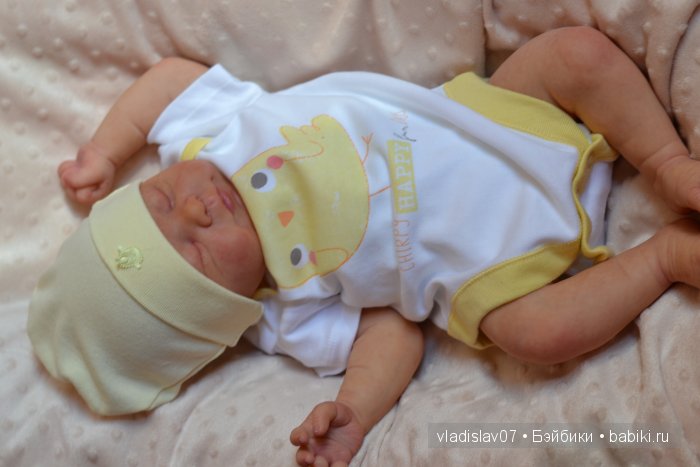 Спящая улыбашечка реборн Lillesol от Sabine Altenkirch (фото 8)