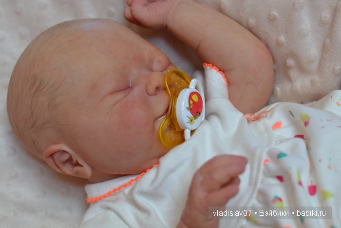 Спящая улыбашечка реборн Lillesol от Sabine Altenkirch