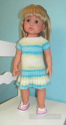 Вязаное платье для куклы — Одежда и обувь для кукол своими руками: фото (фото 3)
