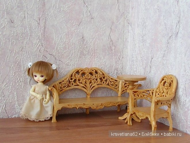 Ажурная прорезная мебель для кукол