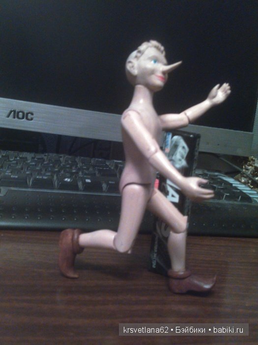 Моя первая шарнирная деревянная кукла - Буратино (фото 10)