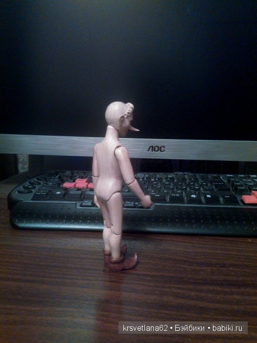 Моя первая шарнирная деревянная кукла - Буратино (фото 4)