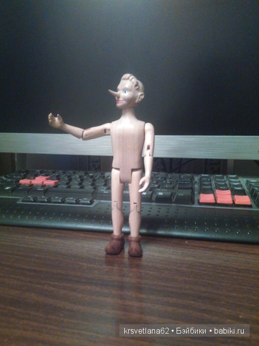 Моя первая шарнирная деревянная кукла - Буратино (фото 6)