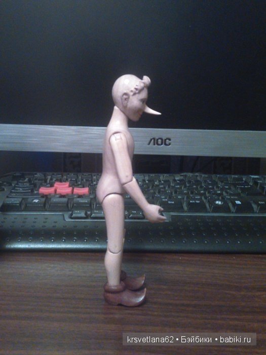 Моя первая шарнирная деревянная кукла - Буратино (фото 3)