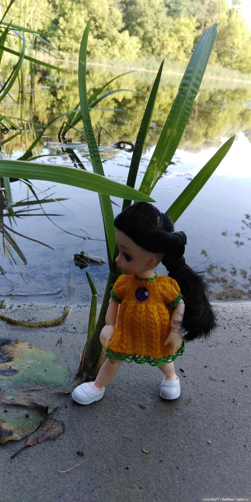 Прогулка малышек Баболи. Копытный пень и затаившаяся лягушка