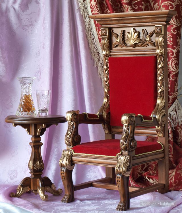 Трон и столик для БЖД 70+, мебель на заказ, Armati-мебель для кукол.