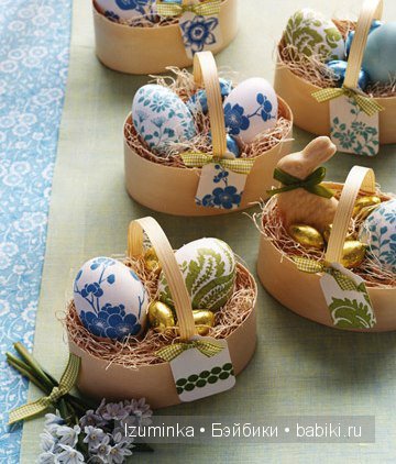 Декупаж пасхальных яиц.