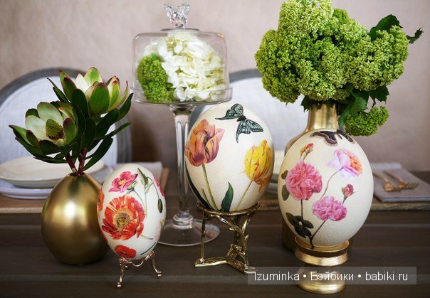 Декупаж пасхальных яиц.