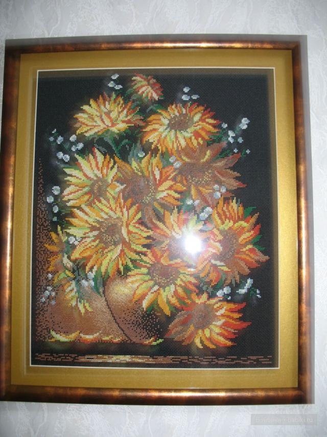 Подсолнухи на черном