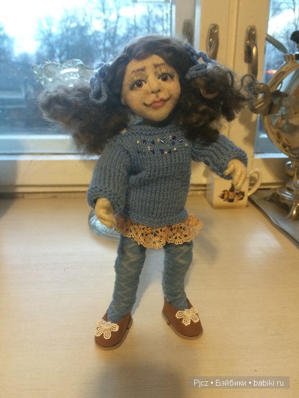 Девочка-старушка — Авторские куклы из шерсти (валяние): сухое (фото 4)