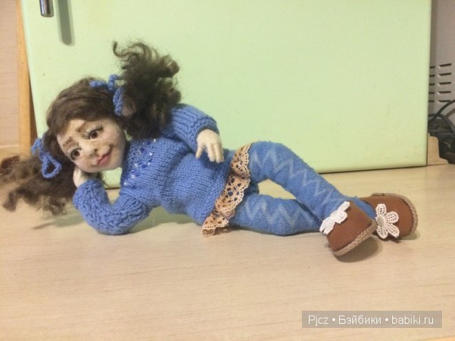 Девочка-старушка — Авторские куклы из шерсти (валяние): сухое (фото 3)