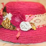 Шляпка с маками для кукол gotz