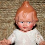 Неожиданный подарок - кукла Кьюпи. Cellba Celluloid Warenfabrik, Germany, 1930 г.