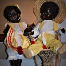 Антикварная кукла K&W Германия. Девочка негритянка