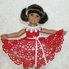 Ажурное платье со съёмным воротничком для кукол Gotz 42-50 см