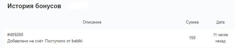 Спасибо админам за бонусы