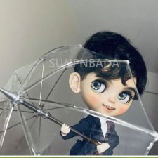 Складной прозрачный зонт формата 1/6 для кукол
