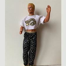 Шарнирный Кен Голивуд суперстар из 90-х, костюм на кена, винтажный парик на барби