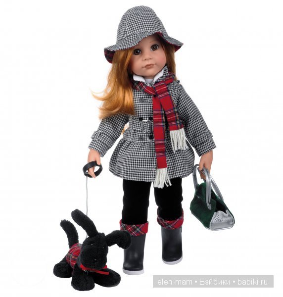 Промка, кукла в клетчатом пальто