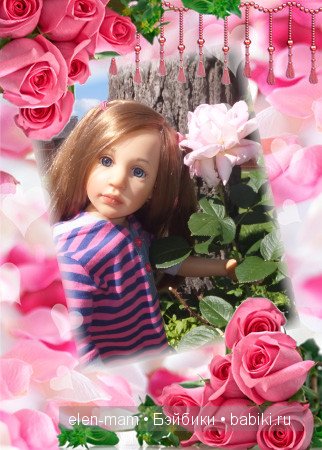 рамка пышные розы